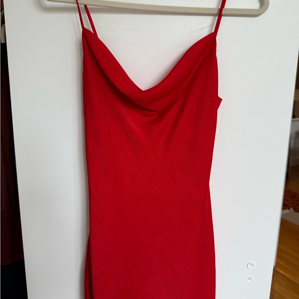 House of Harlow 1960 Red Cowl Neck Slip Dress